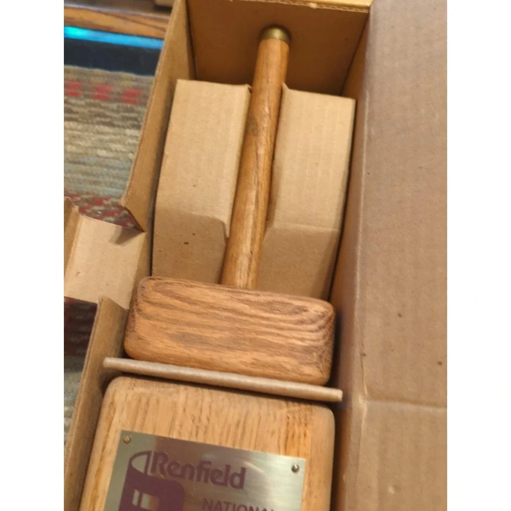 NOS Wise Cracker Nutcracker Handcrafted USA 1983 Mallet Brass Oak Wood Promotion